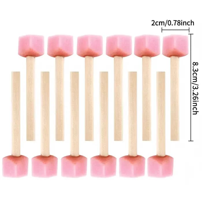 12 éponges en forme de cœur rose avec manche