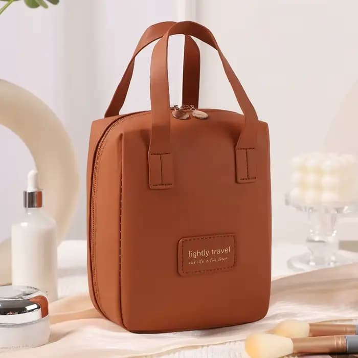 Trousse de maquillage de voyage, grande trousse de toilette, organiseur de voyage en cuir PU, pochet