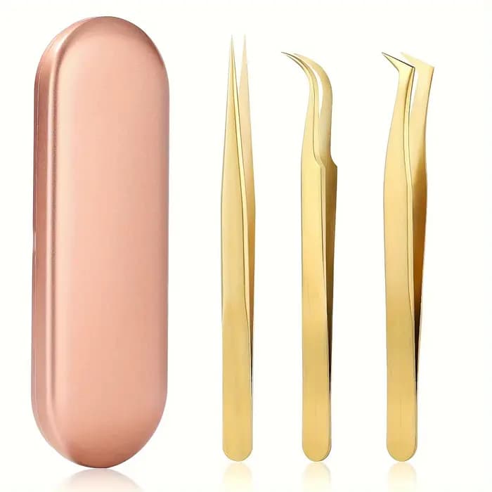 Ensemble de pincettes à cils de haute précision – comprend 3