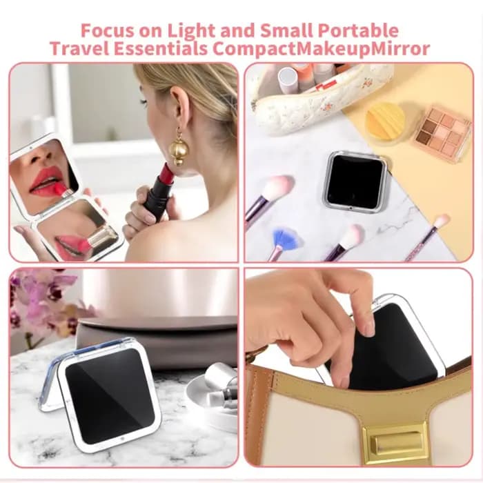 Miroir de poche pliable pour maquillage