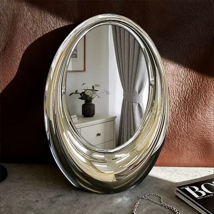 Miroir de Maquillage Rotatif Double Face Style Luxe