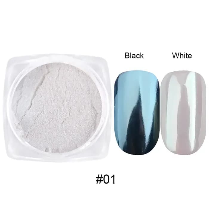 1 pot placage Aurora Chrome poudre à ongles haute brillance clair de lune miroir Fine paillettes Pigment