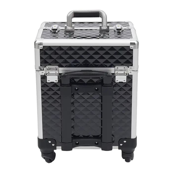 Trousse de Maquillage Professionnelle Grande et Multifonctionnelle en PVC et Aluminium pour Esthétic