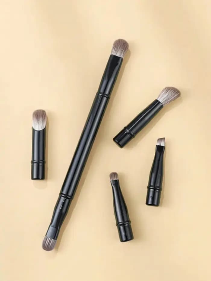 Paquet de 6 pinceaux de maquillage portables, tête de brosse de remplacement, ombre de nez, ensemble