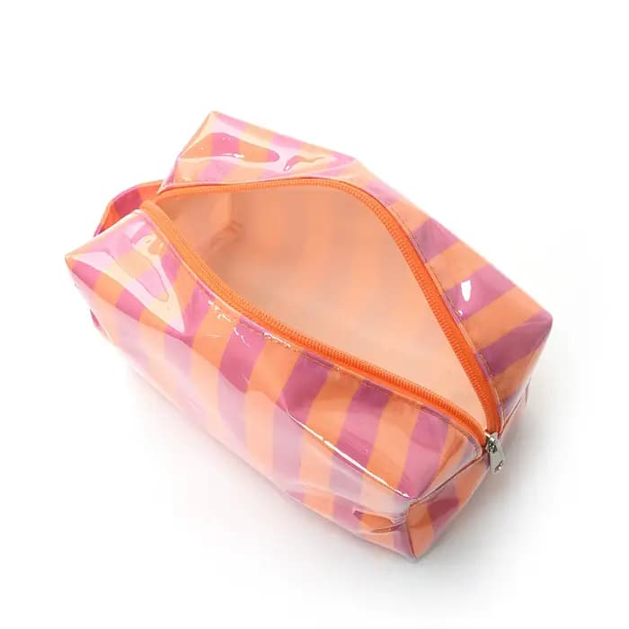 1 trousse de toilette rayée - Sac de rangement pour voyages d'affaires - Portable et décontracté - Idéal comme cadeau pour les vacances et les anniversaires