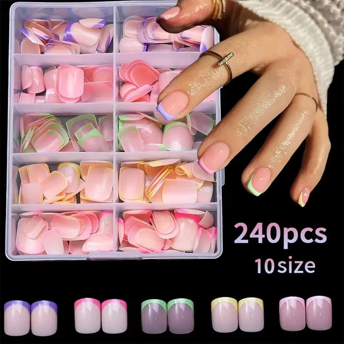 Faux ongles carrés extra longs pour extension d'ongles