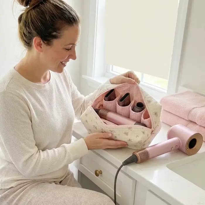 Trousse de toilette de voyage avec fermeture éclair et plusieurs compartiments