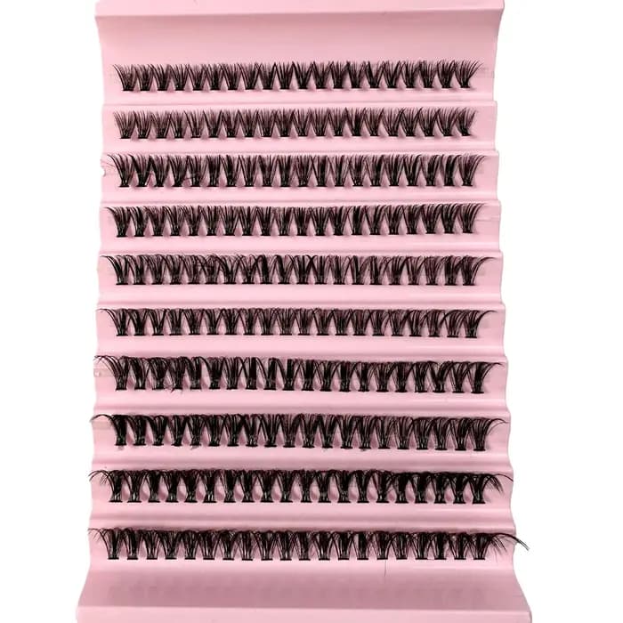 12 rangées bricolage 3D grappes de cils moelleuses 160D/90D