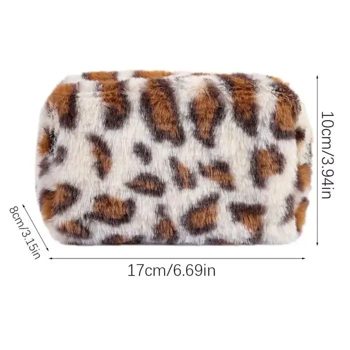 Trousse de maquillage à imprimé léopard à la mode