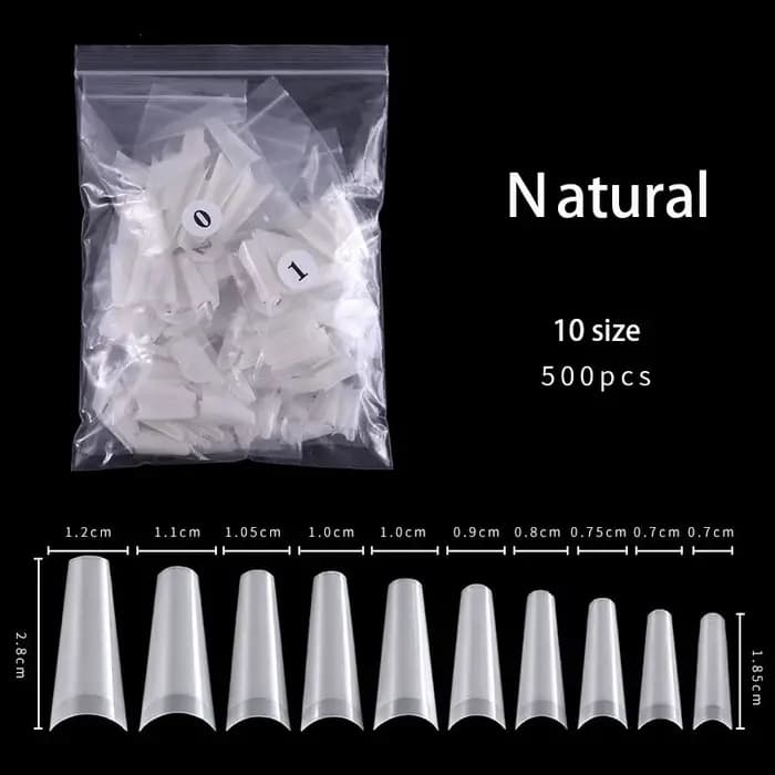 500 faux ongles Art conseils français naturel cercueil Transparent