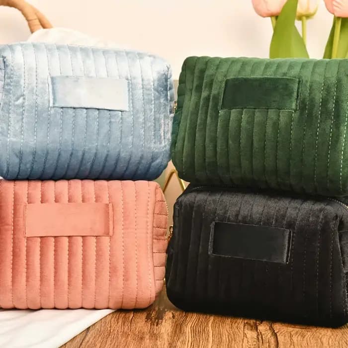 Trousse de maquillage Portable en velours de grande capacité