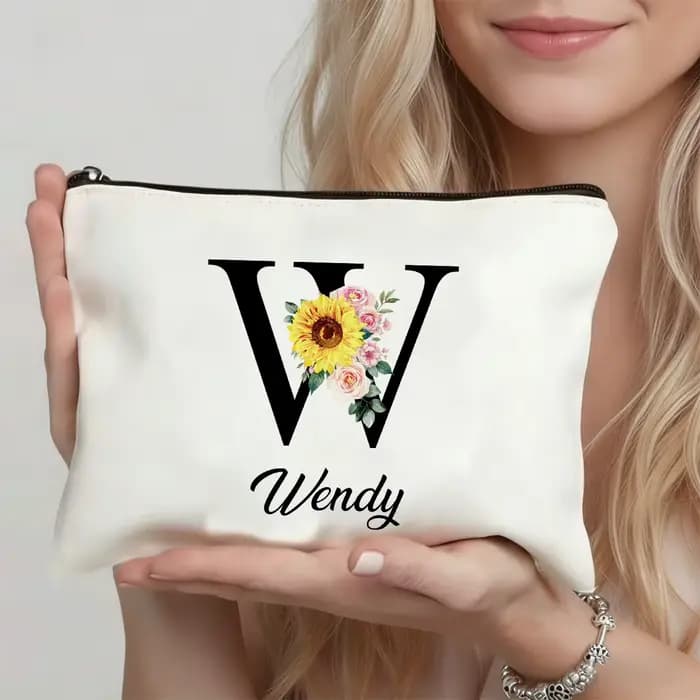 Trousse de maquillage personnalisée avec lettre