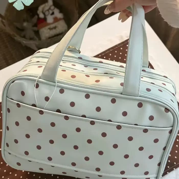 Trousse de toilette de voyage portable à pois