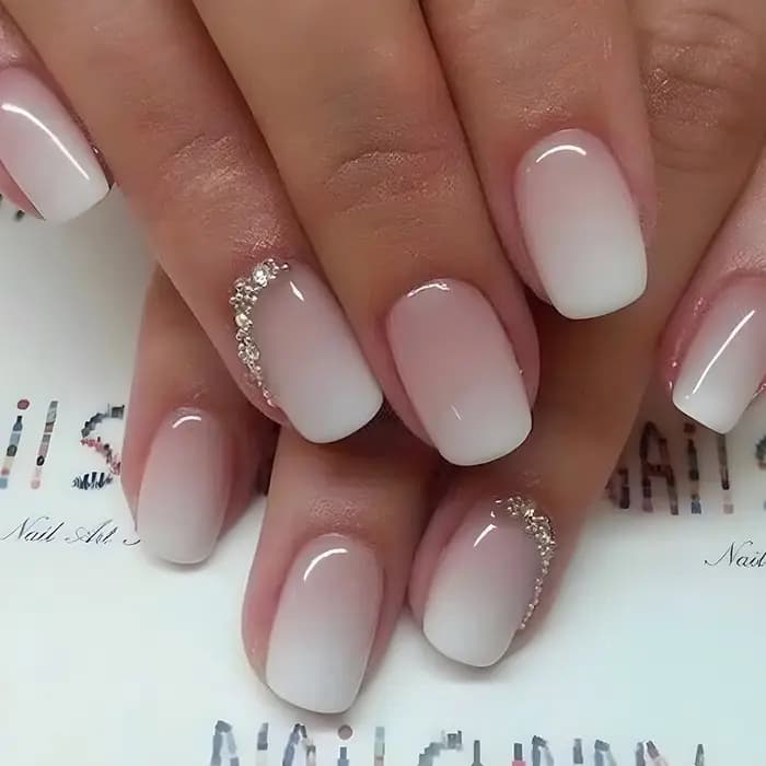 24 pièces ballerine presse sur ongles rose dégradé faux