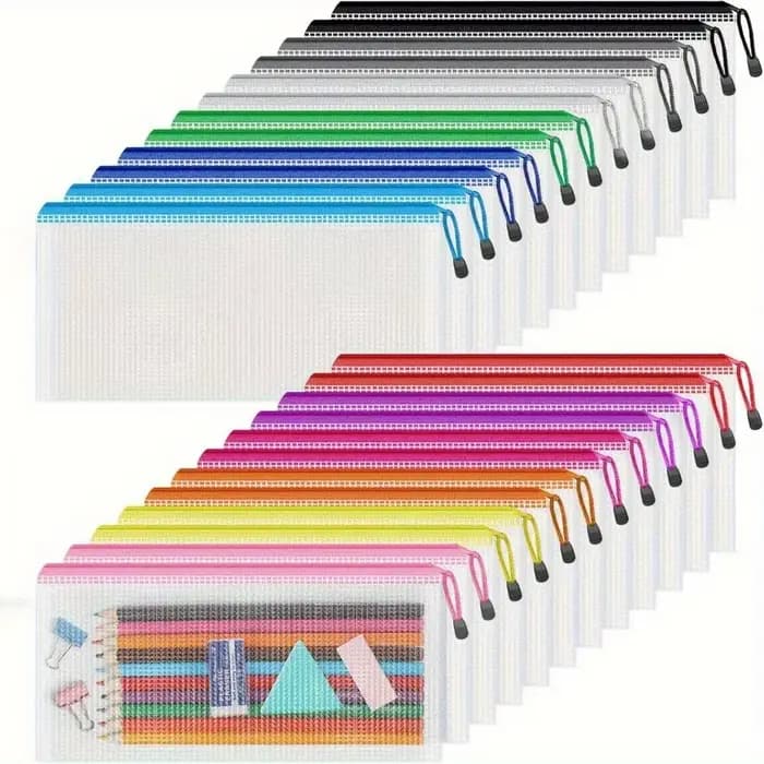 24 pochettes à crayons en vrac