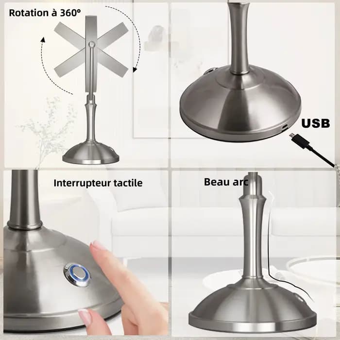 Miroir de maquillage TUSHENGTU avec éclairage, grossissement 10x, double miroir pour le maquillage, miroir cosmétique sur pied rotatif à 360 degrés