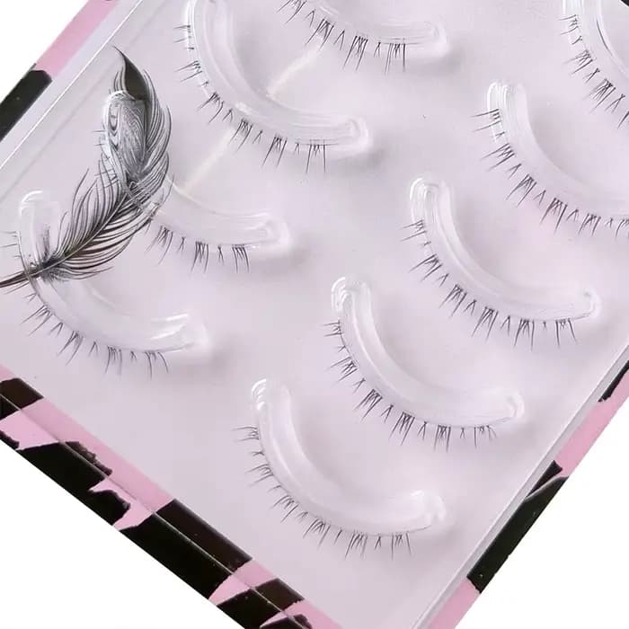 5 paires de faux cils inférieurs à bande transparente, faits à la main, naturels, Manga, maquillage