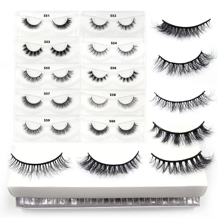 LEHUAMAO 30/60/100 paires de cils de vison sans boîte cils de vison 3D courts faux cils de vison nat