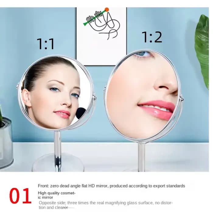 360 ° Miroir de maquillage rotatif double face