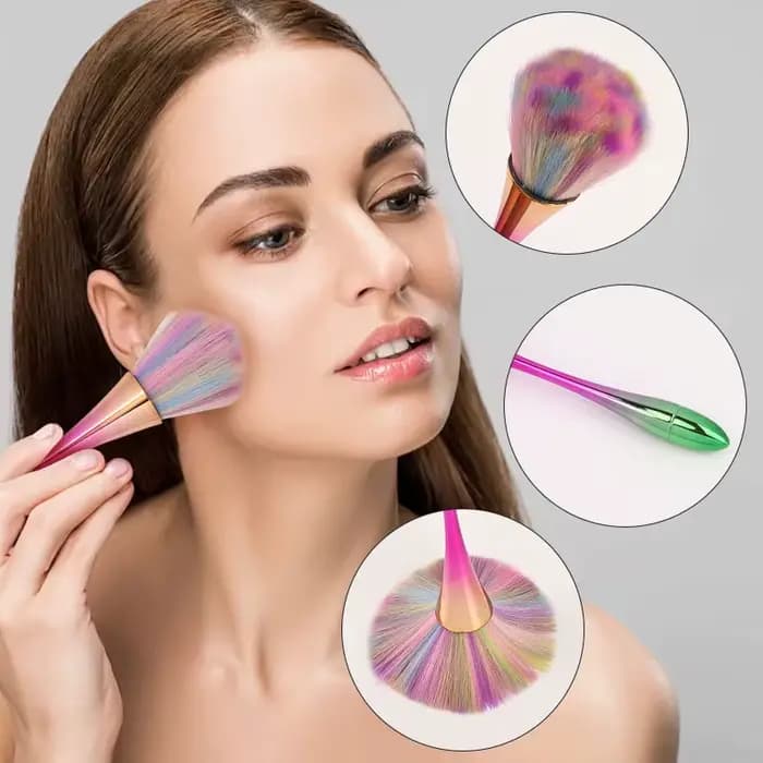 1 pinceau cosmétique, pinceau à poudre libre, pinceau illuminateur surdimensionné, pinceau à blush, pinceau à poils doux, houppette de fixation de maquillage, outils de beauté