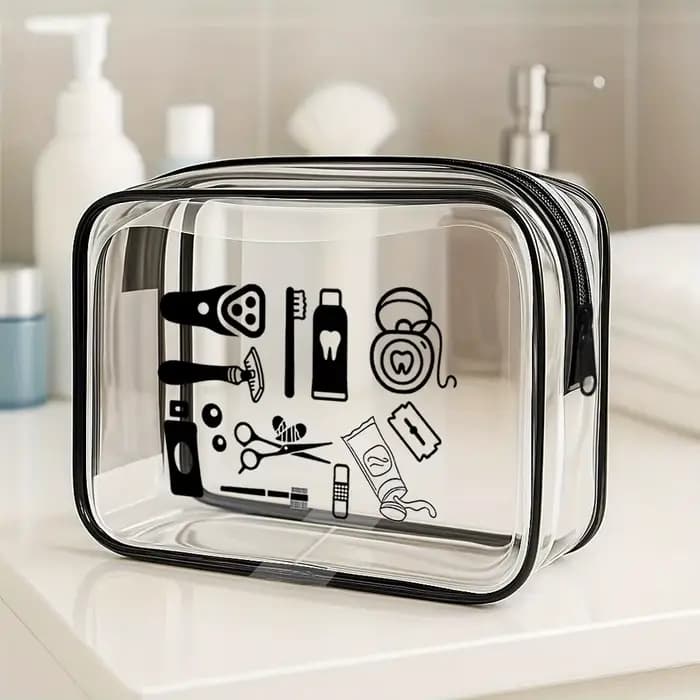 Trousse de toilette transparente pour femme – Organisateur de maquillage de voyage pour salle de sport
