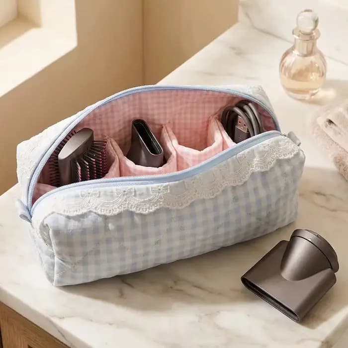 Trousse de toilette de voyage avec fermeture éclair et plusieurs compartiments, pochettes à stylos,