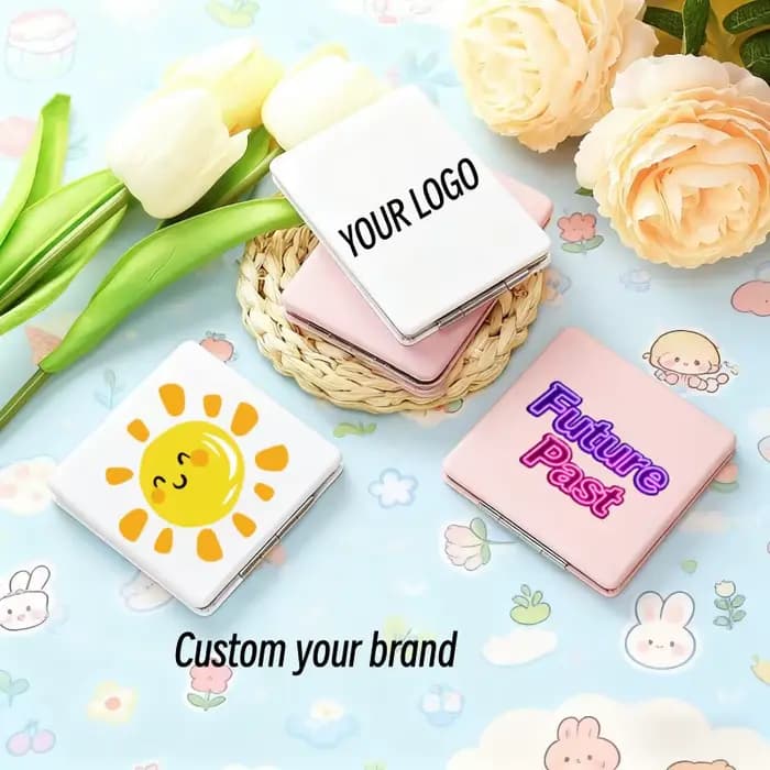 【Logo personnalisé】 50 pièces miroir en cuir PU