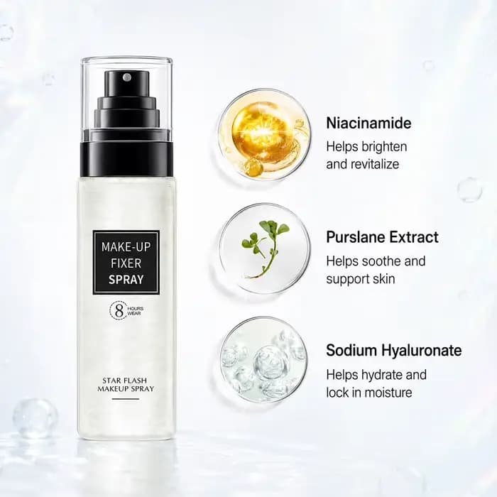 Spray Fixateur de Maquillage Effet Scintillant