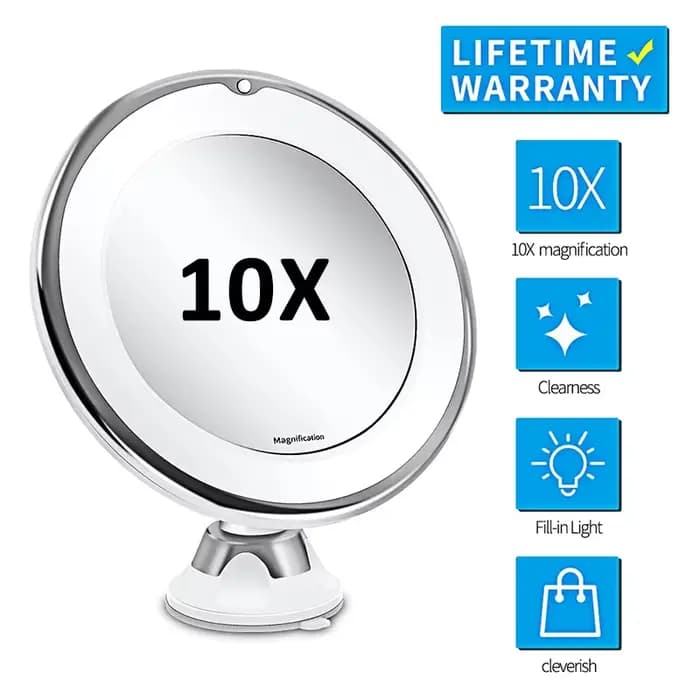 Miroir de maquillage rond à lumière de remplissage LED