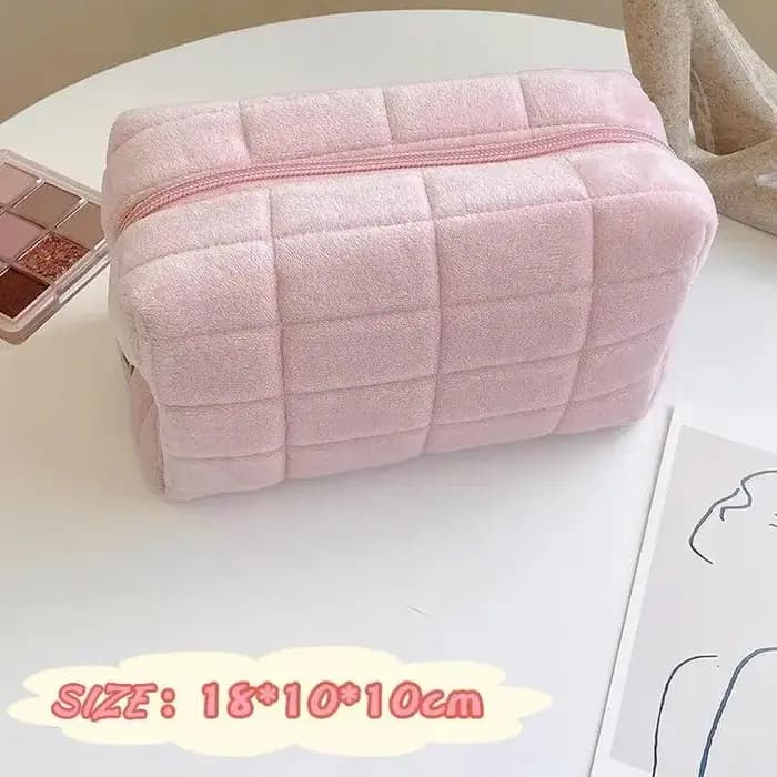 Sac de rangement de cosmétiques en fourrure solide