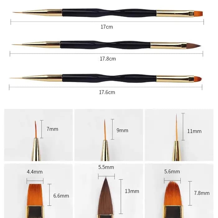 3 pièces/ensemble acrylique français rayure Nail Art ligne peinture stylo 3D conseils manucure mince