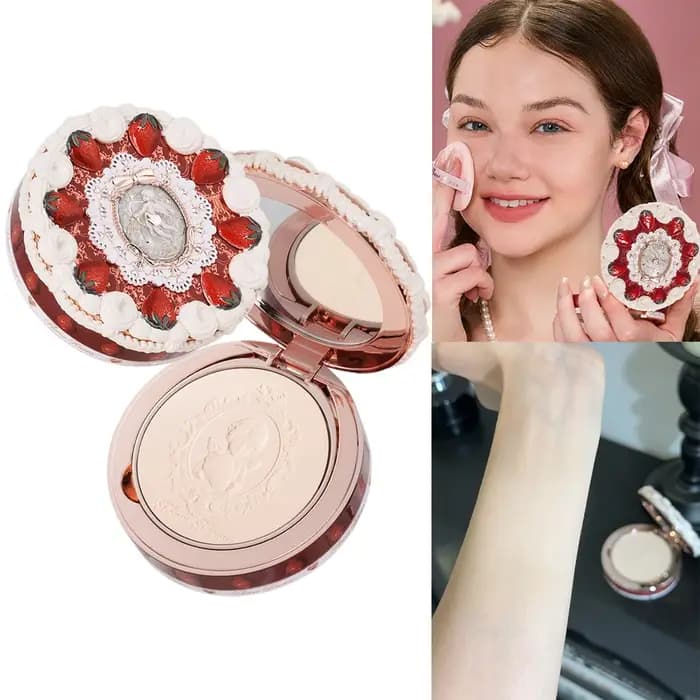 Flower Knows Poudre Compacte Strawberry Cupid Mat Douce Contrôle du Sébum