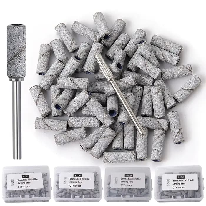 50/100 pièces 3mm petites bandes de ponçage des ongles ensemble pour forage des ongles fraisage manu