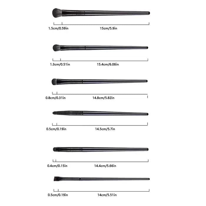 Ensemble de pinceaux de maquillage pour les yeux 6 pièces: pinceau professionnel pour fard à paupières à contour doux