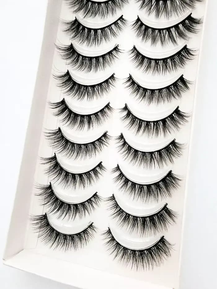HBZGTLAD 10 paires Faux vison Faux cils naturel Long maquillage 3d vison cils Extension cils courts