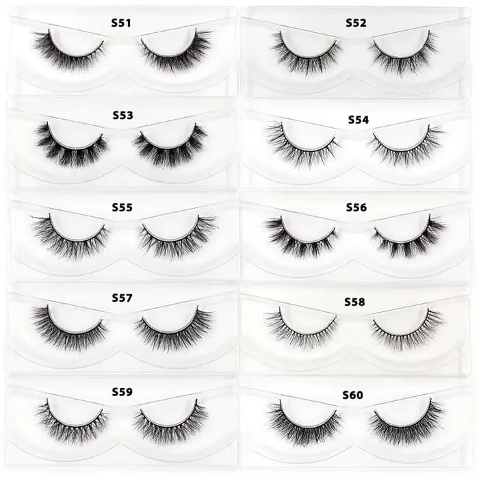30/60/100 paires de cils de vison sans boîte cils de vison 3D courts faux cils de vison naturel en v
