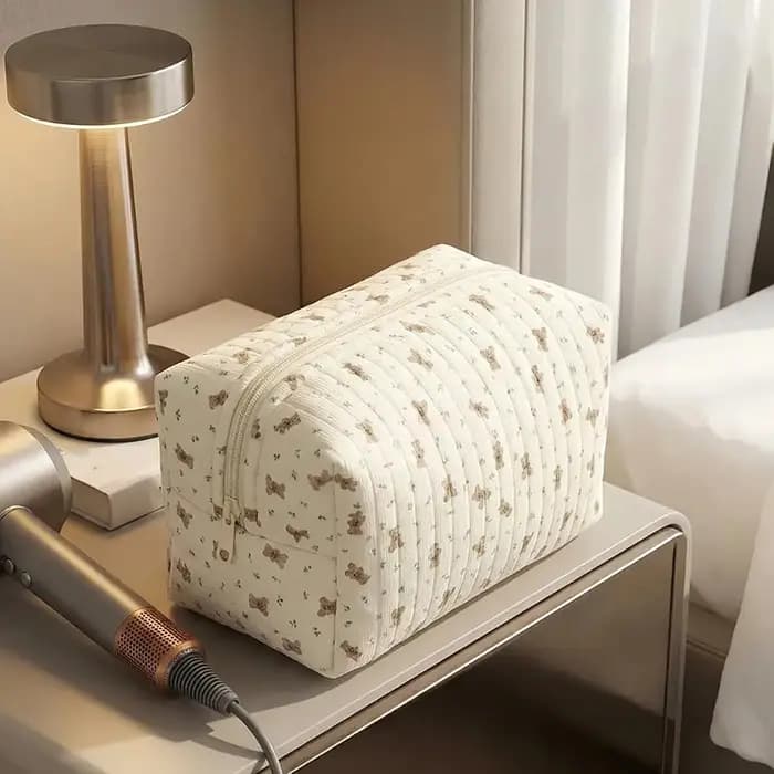 Trousse de toilette de voyage avec fermeture éclair et plusieurs compartiments