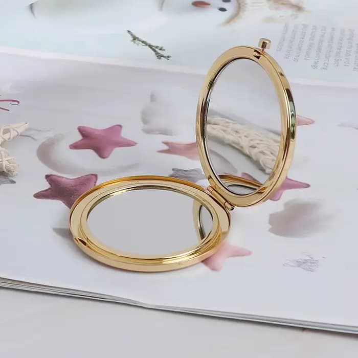 Miroir de Poche Pliable en Alliage Vintage pour Maquillage