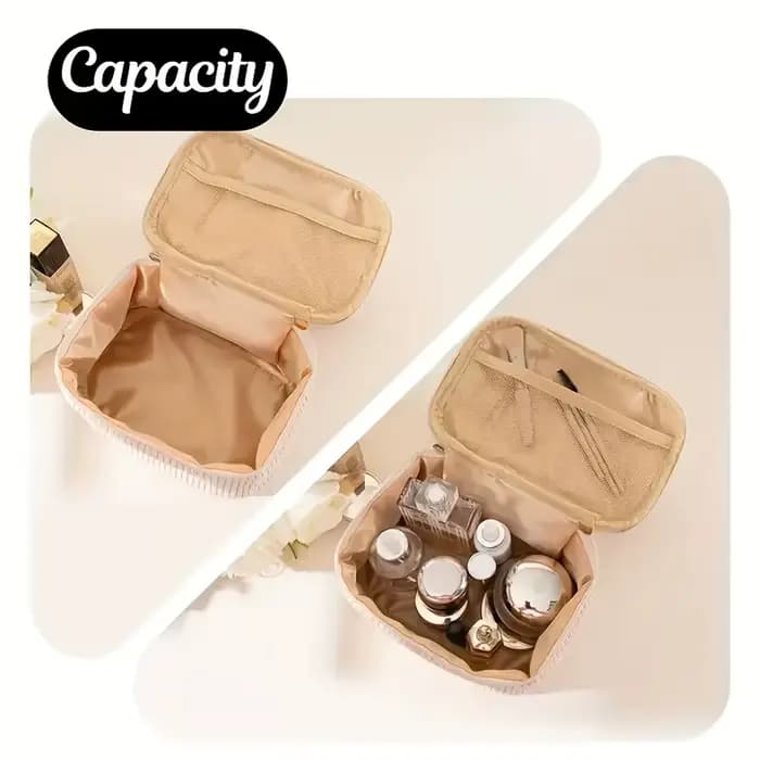 Trousse de maquillage en velours côtelé