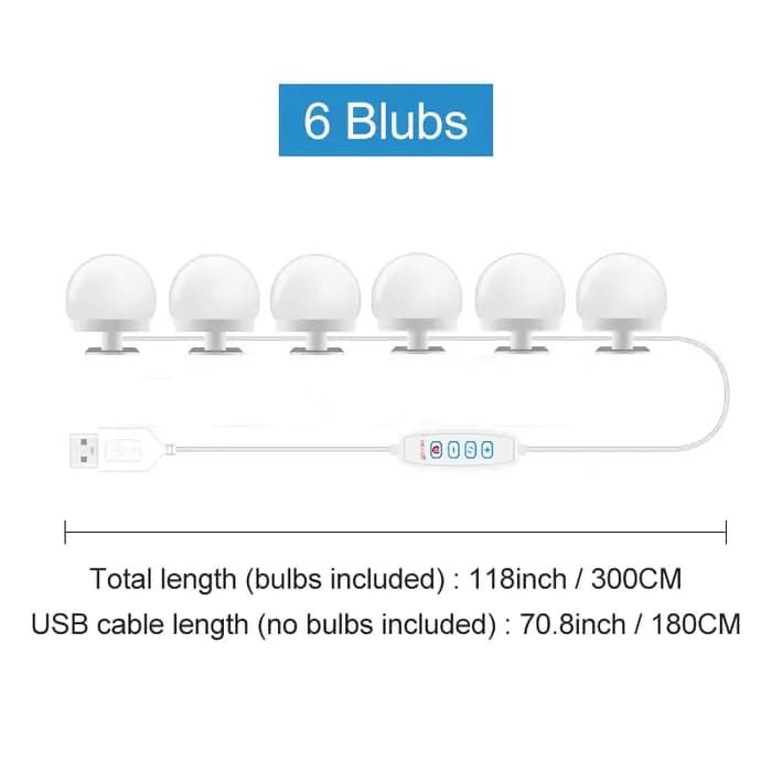 Miroir de maquillage ampoule LED lumières de vanité USB 12V salle de bain coiffeuse éclairage Dimmab