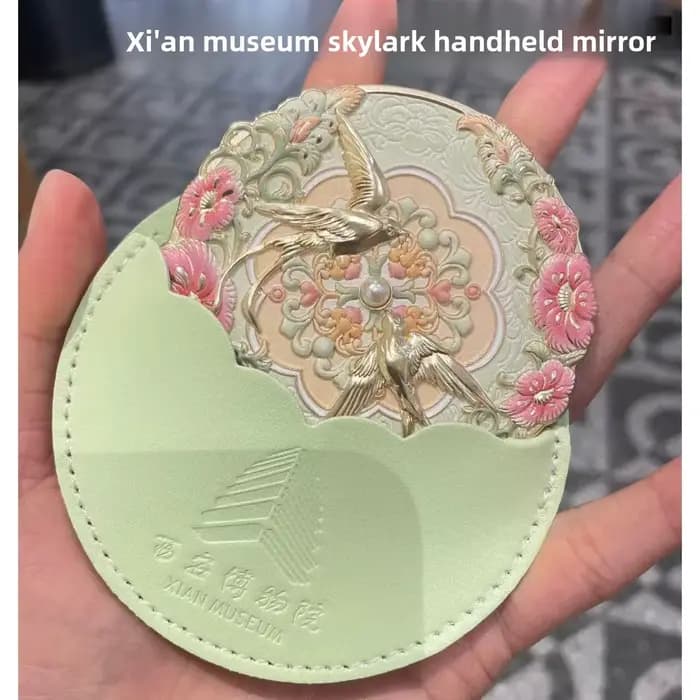 Miroir métallique en Relief portatif, miroir de maquillage Luoyang de Culture chinoise, Souvenirs de