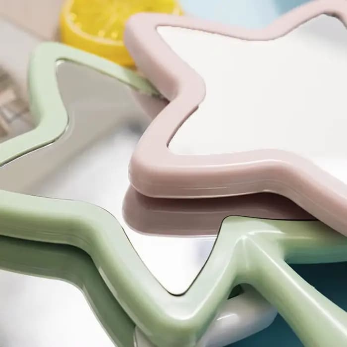 Miroir de maquillage haute définition en forme de pentagramme