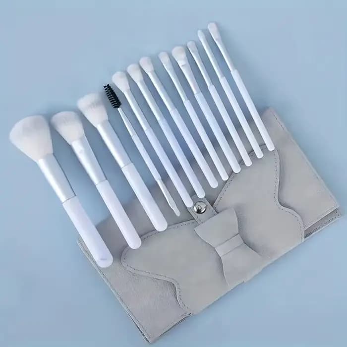 Ensemble de 12 pinceaux de maquillage bleus, pour fond de teint, anticernes, blush, poudre, fard à p