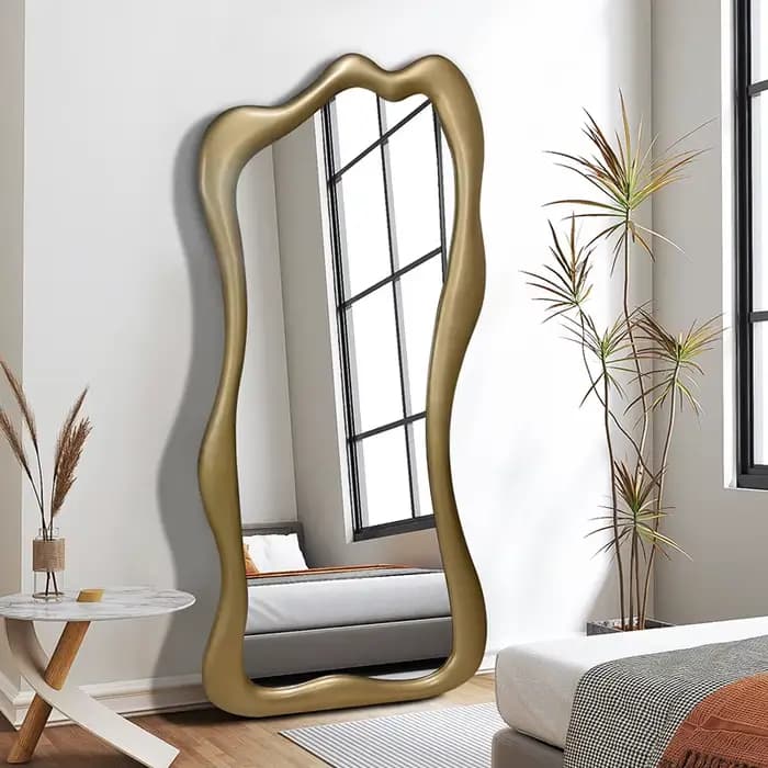 Miroir de maquillage esthétique Design Art nordique noir