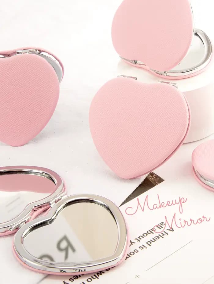 Miroir de maquillage double face, 1 pièce, rouge, rose, bleu, ingent, style simple, grunge, design,