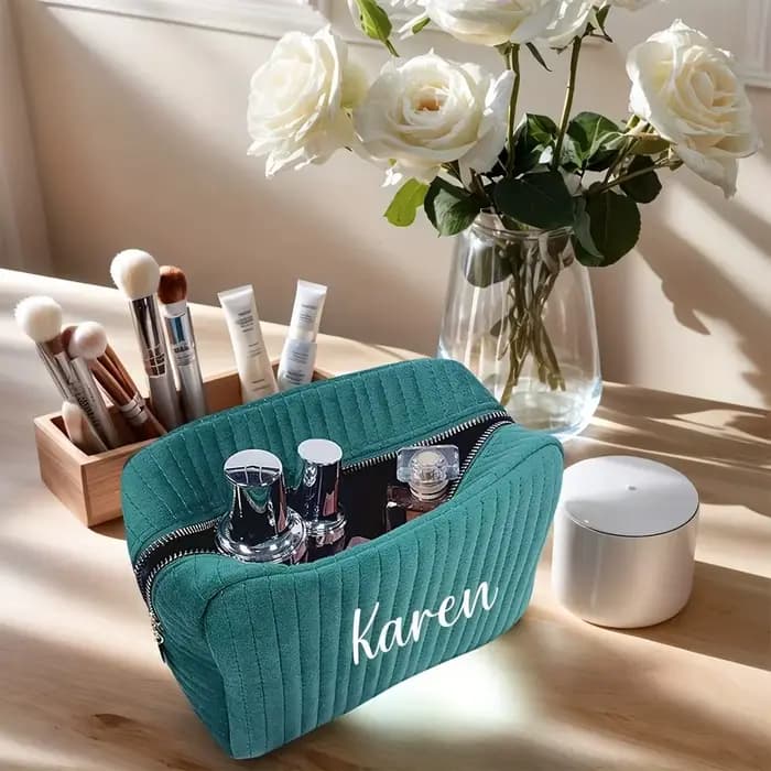 Sac de rangement de maquillage personnalisé avec nom