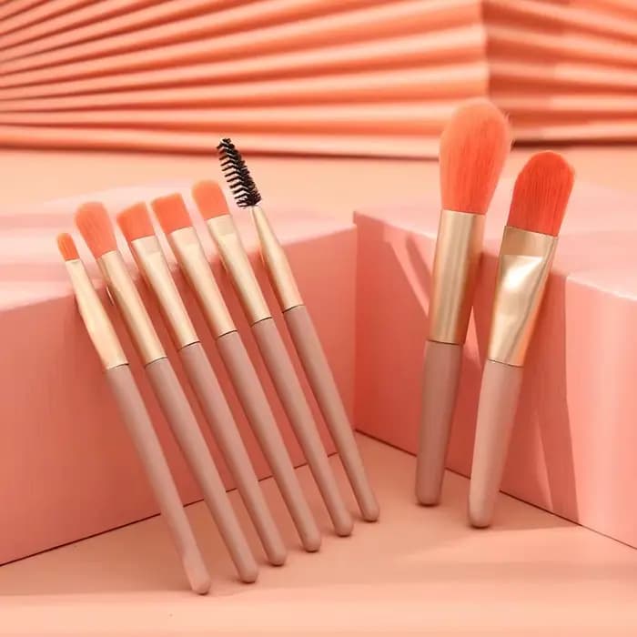 Ensemble de 8 mini-pinceaux de maquillage doux et moelleux