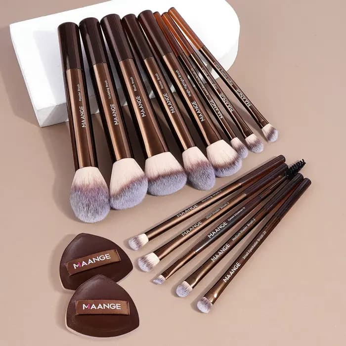 MAANGE 13 pièces pinceaux de maquillage en poils synthétiques de qualité supérieure doux pour fond de teint fard à