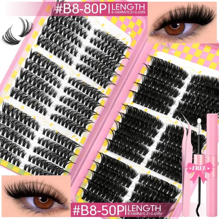 Lasvirey Kit de grappes de cils DIY