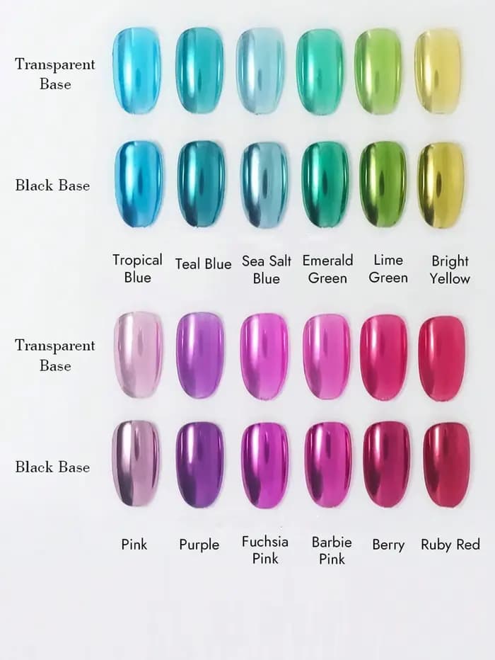 28 pièces/ensemble poudre à ongles chromée miroir magique/décoration à paillettes scintillantes/plaq